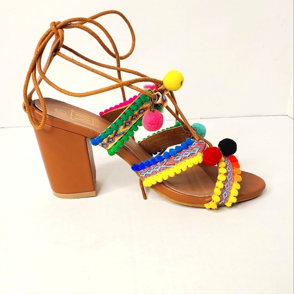 Makers Multi color sandals, heels 7.5